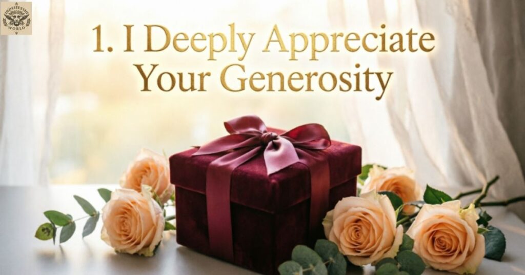 1. I Deeply Appreciate Your Generosity