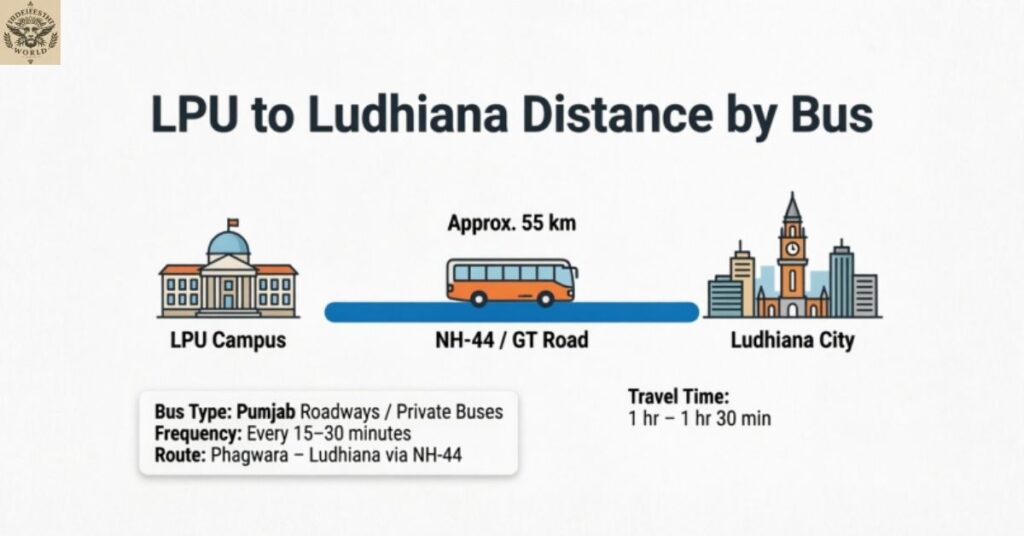 LPU to Ludhiana Distance by Bus