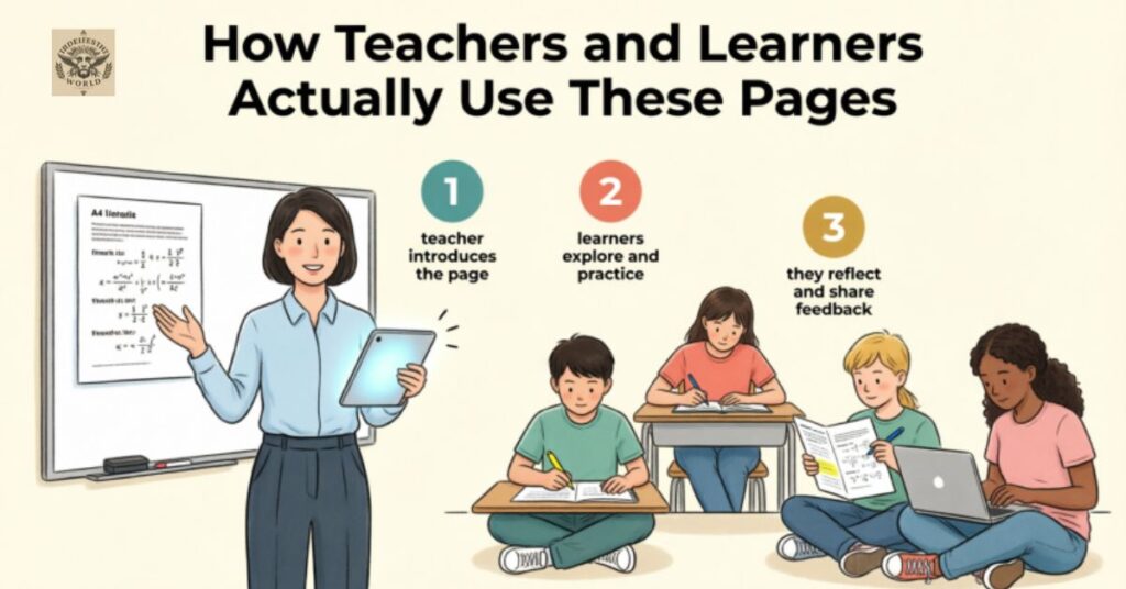 How Teachers and Learners Actually Use These Pages