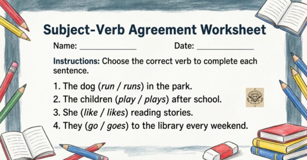 Subject-Verb Agreement Worksheet